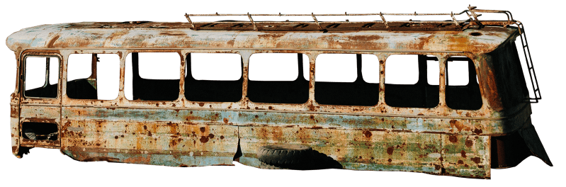 Rusted broken vehicle