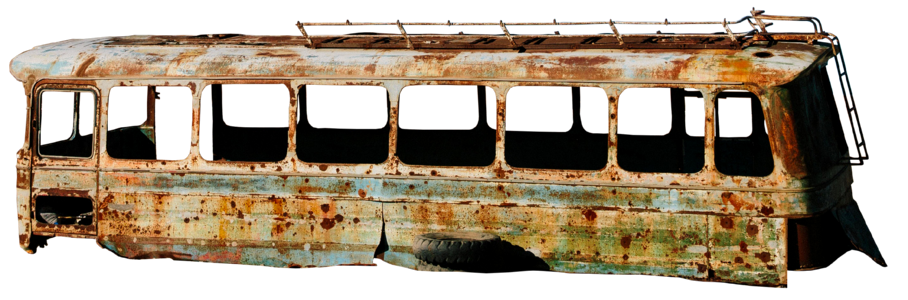 Rusted broken vehicle