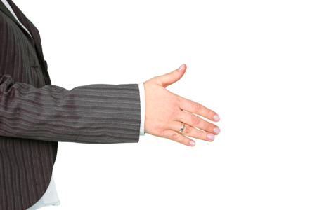 Gesture business on a white background