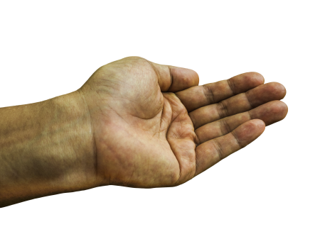 Showing giving caring hands