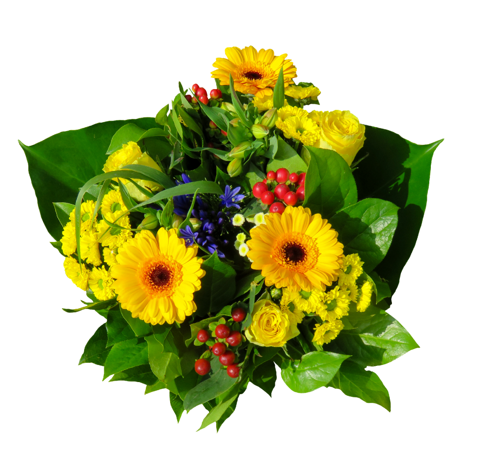 Floral greeting yellow gerbera