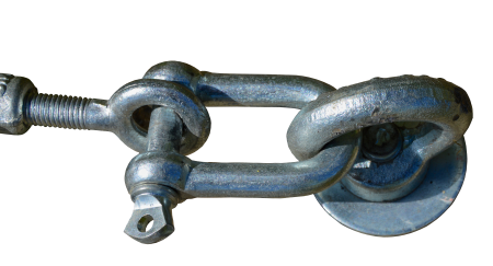 Rope tensioner metal connection