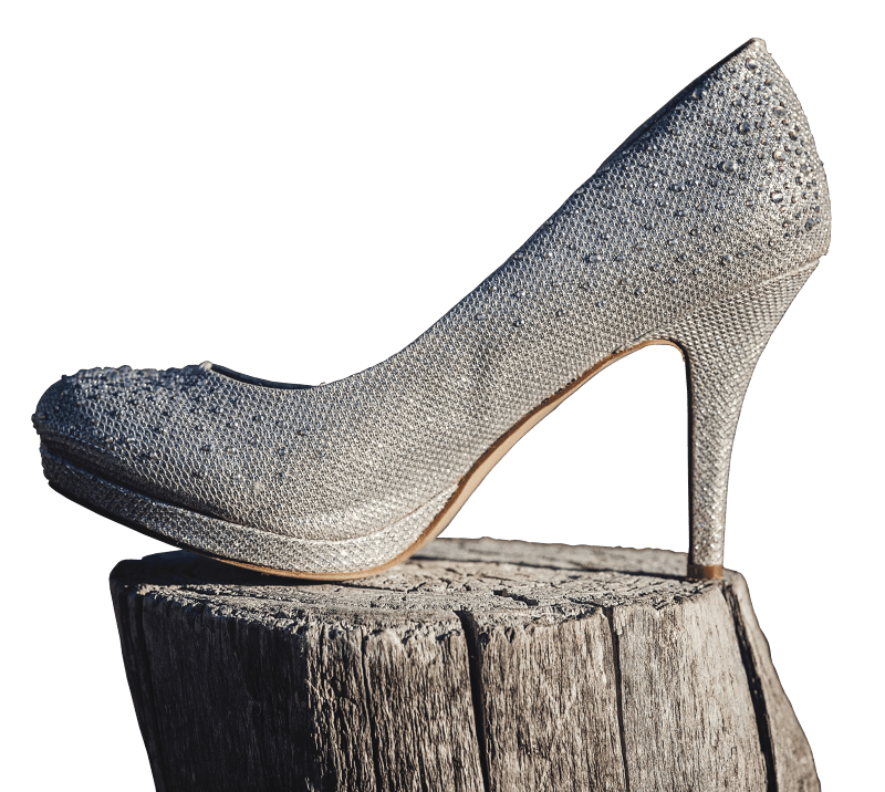 High heeled shoe upper leather