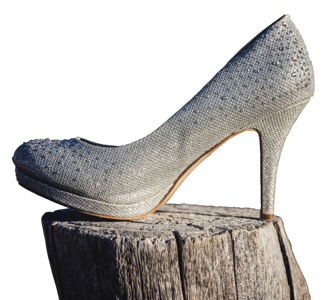 High heeled shoe upper leather