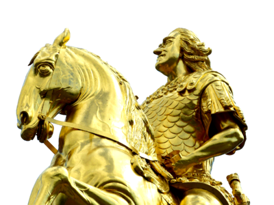 Reiter golden rider equestrian statue