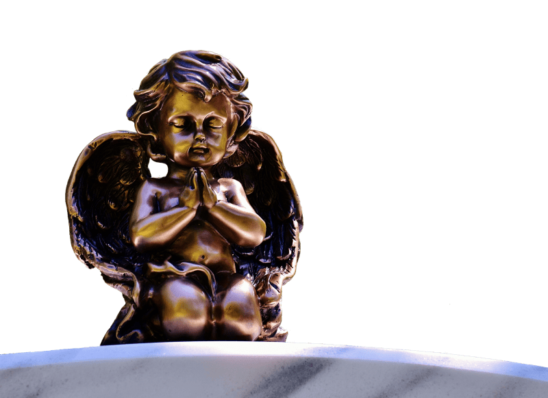 Guardian angel pray sculpture