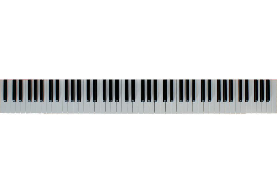 Isolated piano keyboard music