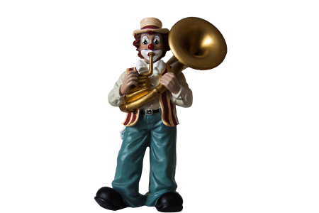 Musical clown figure isolated