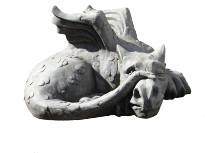 Isolated mythical creatures stone