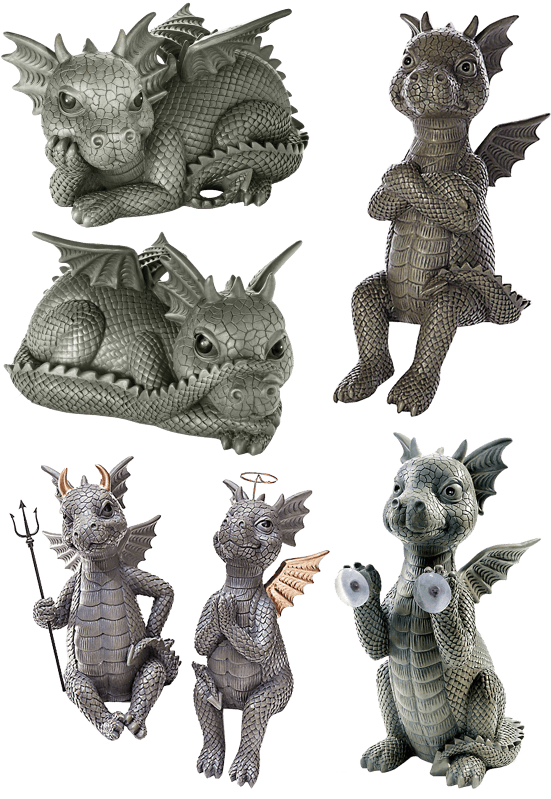 Stone figure mythical creatures gartendeko