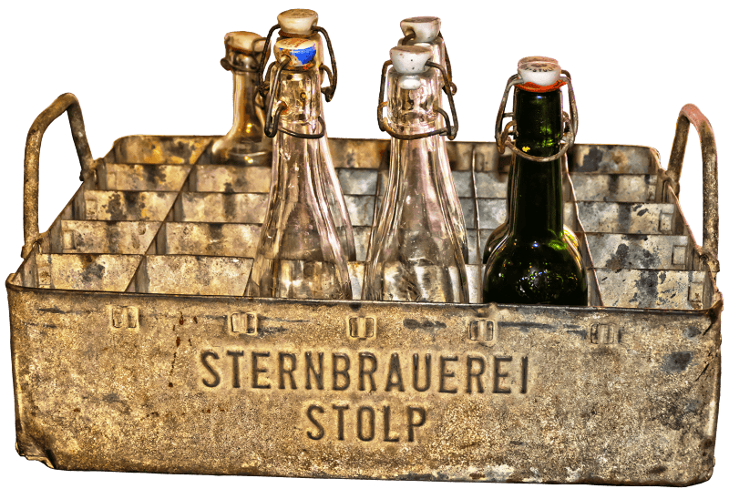 Beer bottles historically old