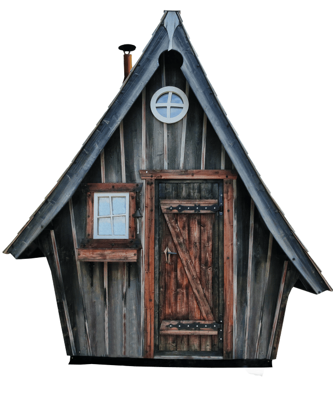 Isolated log cabin rustic