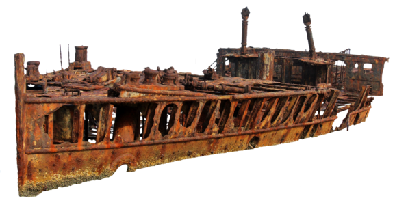 Rust stranded ship wreck