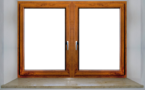 Window sill isolated wooden windows