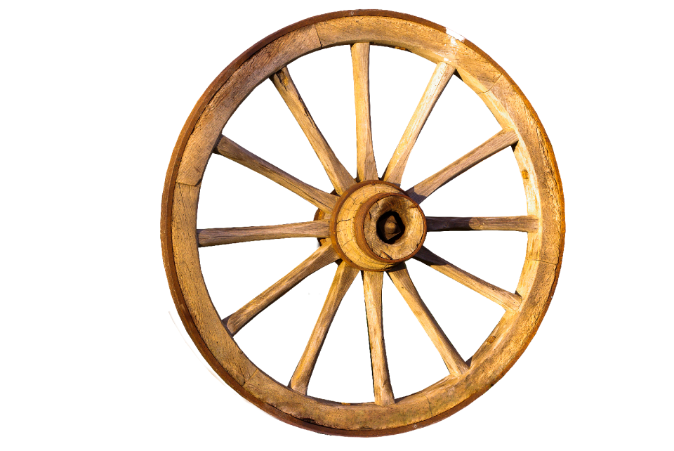 Isolated wooden wheel spokes