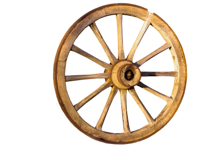 Isolated wooden wheel spokes