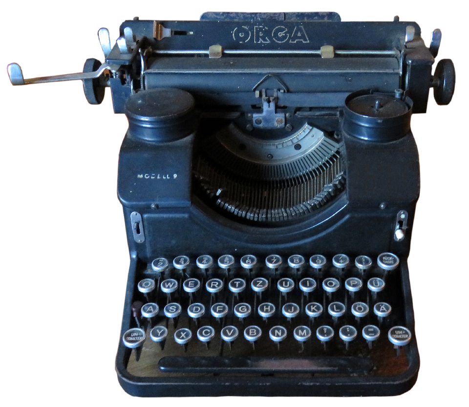 Keyboard typewriter antiquarian office appliance