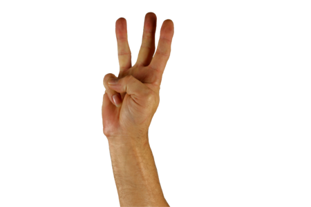 Finger three sign language