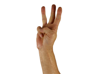 Finger three sign language