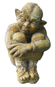 Stone figure sitting statue