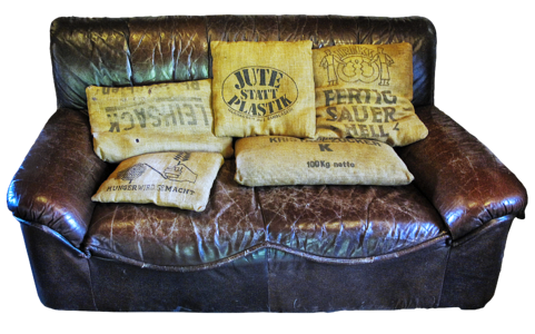Old vintage leather sofa