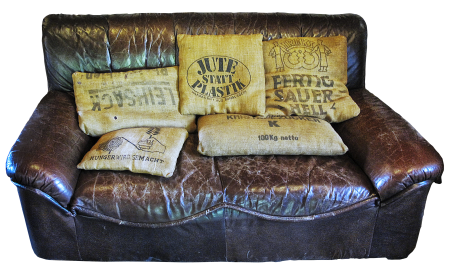Old vintage leather sofa