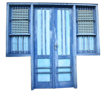 Weathered blue window