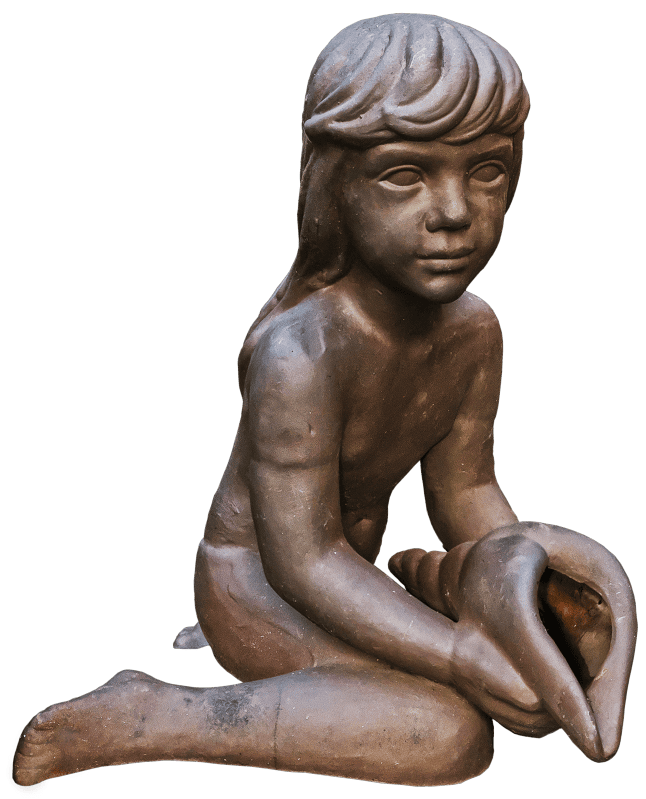 Gargoyle garden pond girl
