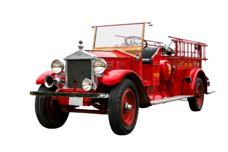 Fire truck isolated oldtimer