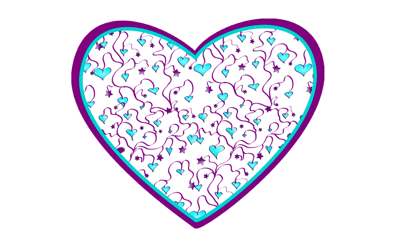 Liefde paarse ster blauw hart