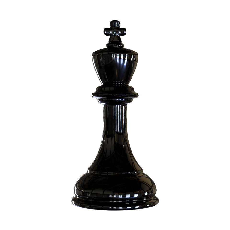 Chess figure king black checkerboard