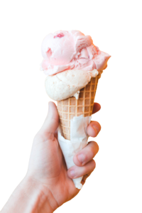 Ice cream cone ice cream waffle
