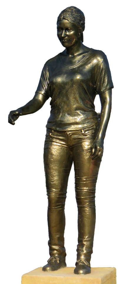 Isolated bronze statue assistant network