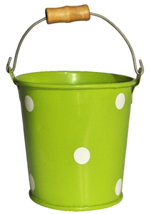 Flower vase toy bucket isolated
