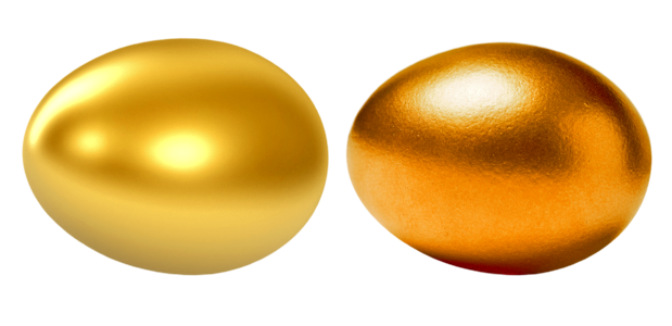 Red gold white gold chicken egg