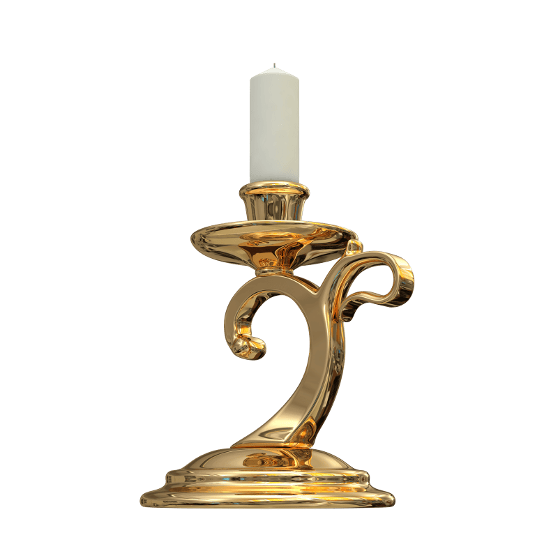 Candle holder with handle candle transparent background