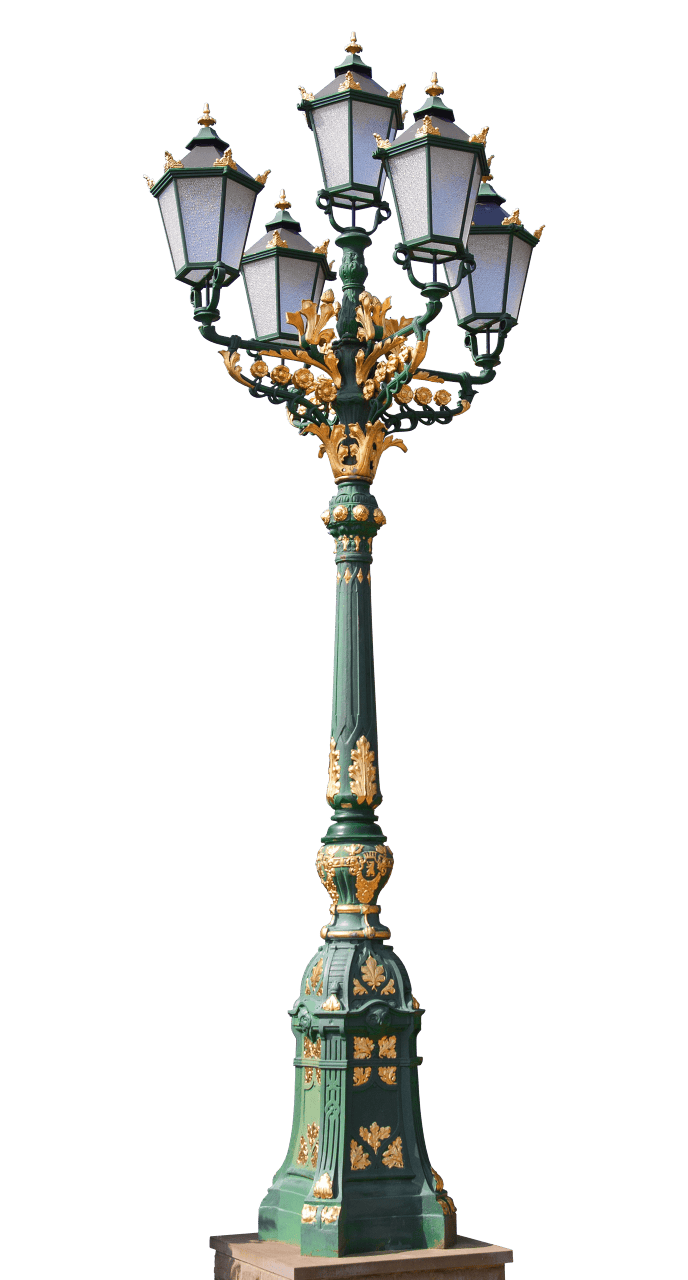 Schmie­de­ei­sern street light metal