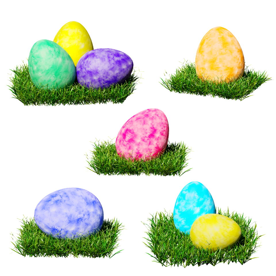 Colored easter nest grass
