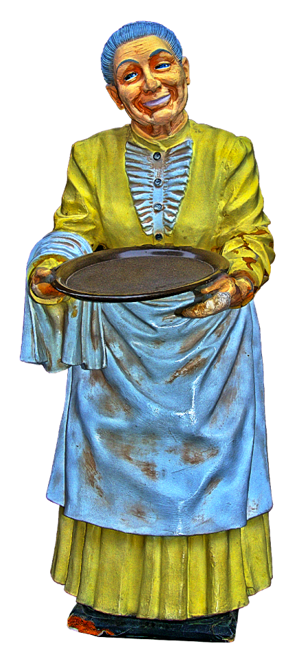 Old woman ceramic sculpture
