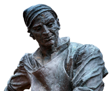 Art bronze statue head