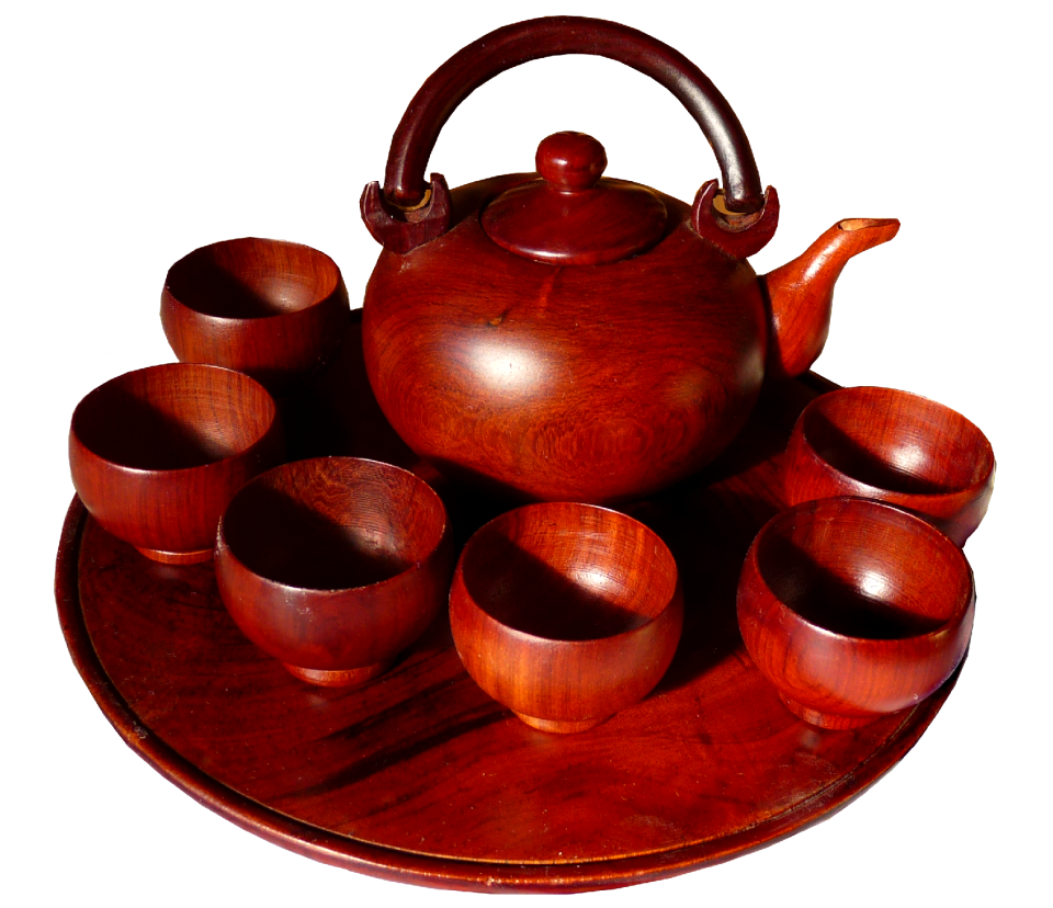 Teapot cups tray