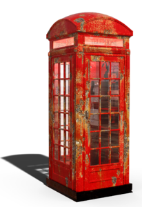 City red telephone box england