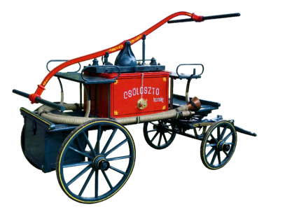 Extinguishing hoses fire fighting horse drawn carriage