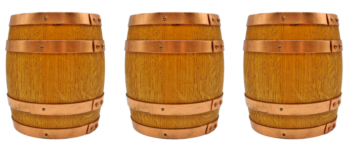 Wine wooden barrels storage