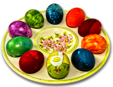 Egg colorful eggs plate