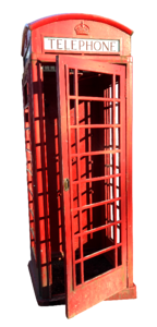 Historically red telephone box telephone house
