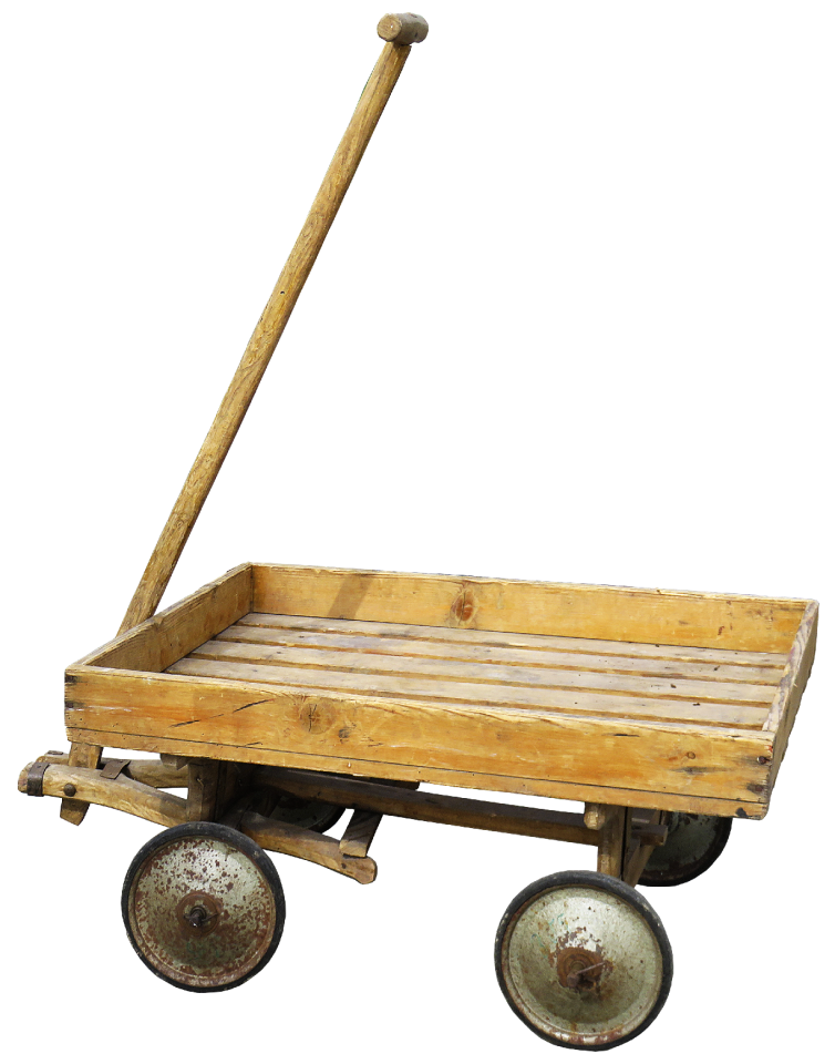 Wood car wooden cart baby carriage