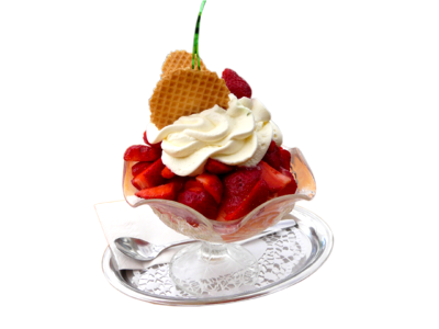 Cream strawberry strawberry cup