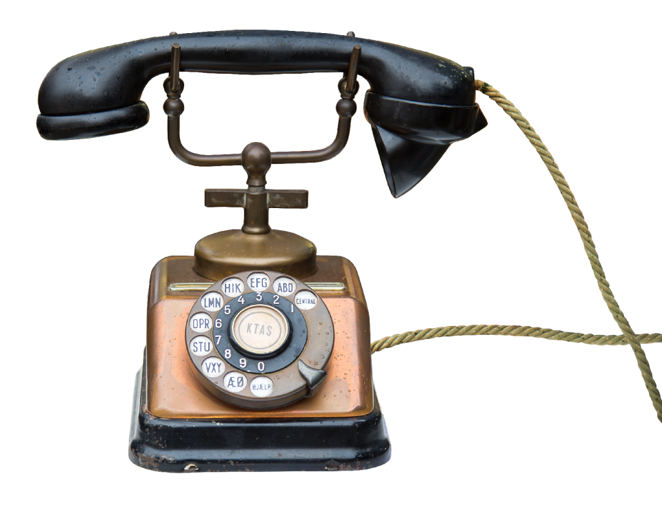 Telephone handset black dial
