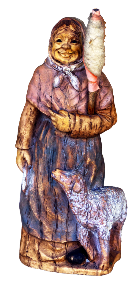 Old woman ceramic sculpture